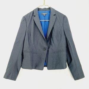 Ann Taylor Black Long Sleeve One Button Classic Formal Blazer 6068